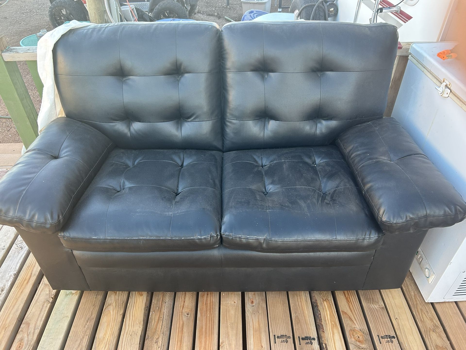 Black Leather Loveseat