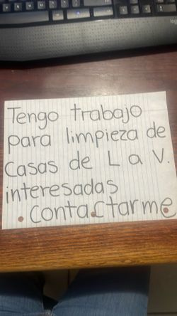 Trabajo para limpiar casas