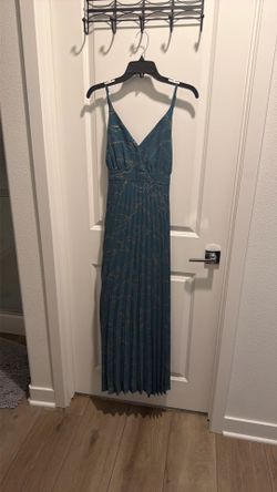 Jessica Simpson teal and gold Dree
