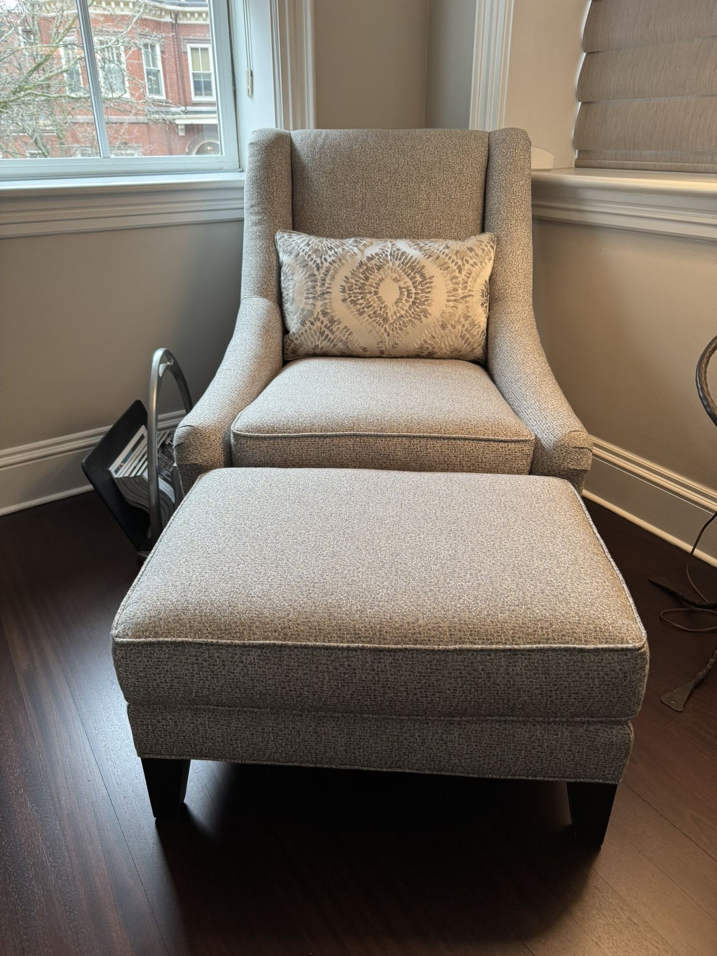 Mitchell Gold “Marlena” Chair and Matching Ottoman