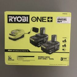 Ryobi ONE+ 18V Lithium-Ion 4.0 Ah Battery and Charger Kit!! NEW