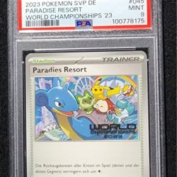 FOR SALE / NFT -  POKEMON PSA 9 - 2023 PARADISE RESORT WORLD CHAMPIONSHIP  SVP DE GERMAN #45

