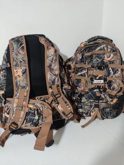 2 X Hunting Back Packs Camo Hunt Gear Camouflage Backpacks