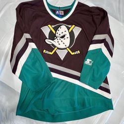Vintage 90s Starter Mighty Ducks Jersey - XL - Near Mint! 🦆🏒