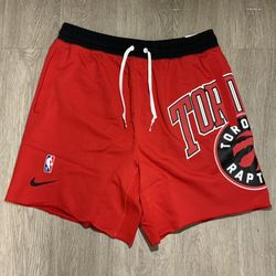 New Men's Toronto Raptors Nike Red 75th Anniversary Courtside Fleece Shorts S, M