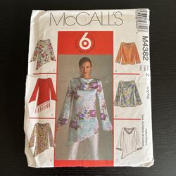 McCall’s Sewing Pattern M4382 Size L - XL Tops Tunic 2004