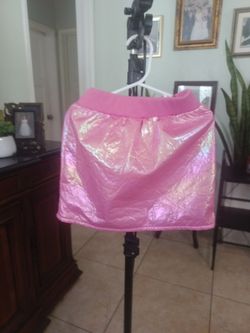 Pink Iridescent Metallic Mini Skirt