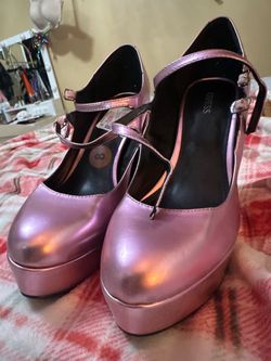 Pink chrome heels