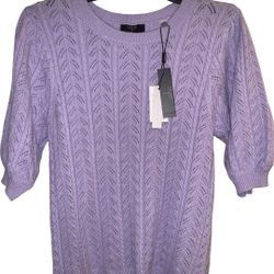Tahari Lilac Knit Pullover Sweater Size Large NWT