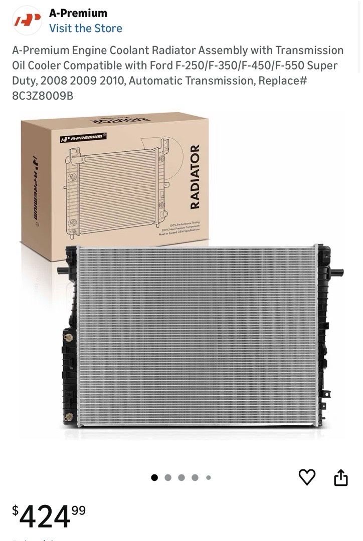 Radiator 13022 Fits 2008-2010 Ford F250 F350 F450 F550 Super Duty 6.4L Diesel