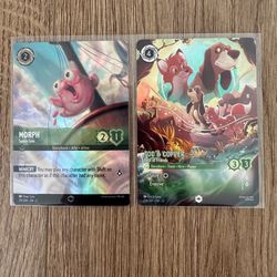 Disney Lorcana TCG Morph Space Goo (Enchanted) and Tod & Copper Best Of Friends (Enchanted)