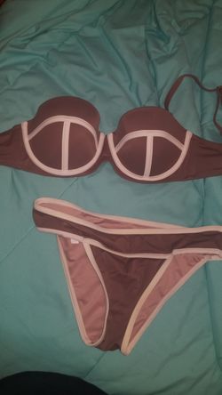 Brown and white VS Bikini Top 34D/Bottom:S