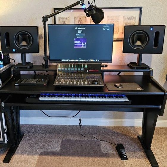 AZ Studio Workstation Recording Studio Desk Spike 88 Keyboard