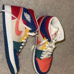 Air Jordan 1 Mid Multicolor Size 7.5 In Women 