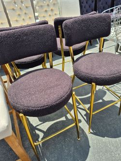BLACK BOUCLE BAR STOOLS