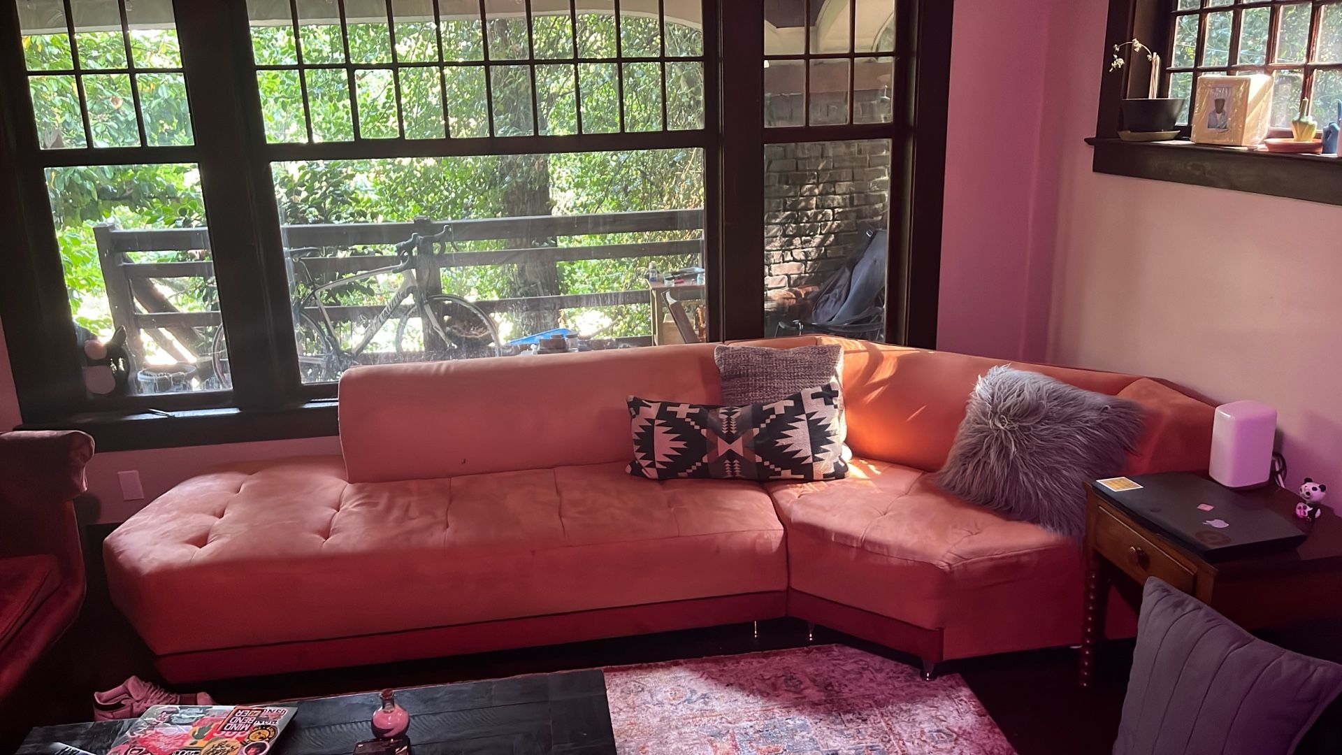 unique detachable orange couch