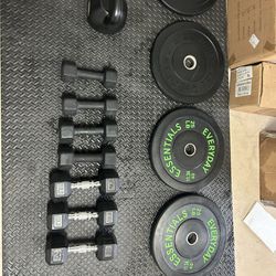 25,20,15,12LBS PLATES AND DUMBELLS
