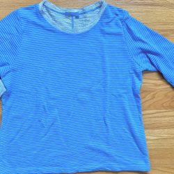 Fresh Produce Blue Striped Lagenlook French Terry Active Sweatshirt - L