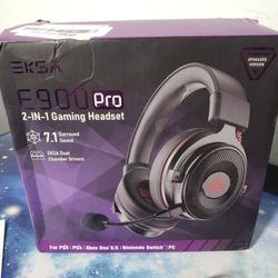 New EKSA E900 Pro USB Gaming Headset for PC, Computer Headset W/ Detachable Noise Cancelling Mic, 7.1 Surround Sound, 50MM Driver, Headphones W/ Micro
