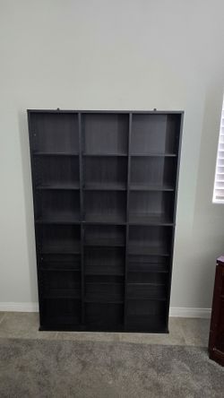 Black Media Storage Shelf Unit