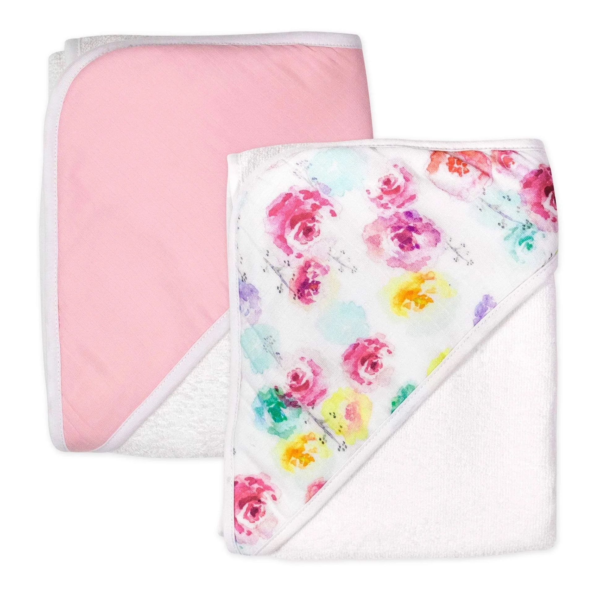 Honest Baby 2pc Hooded Towels - Pink