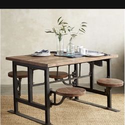 Original World Market Table With Attached Seats