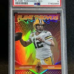 2022 Phoenix 🔥 Aaron Rodgers 🔥 Flame Throwers - Red 178/199 PSA 9 Mint 💎 - Packers / New York Jets