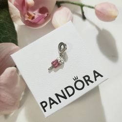 Pandora Silver with pink popsicle icecream bracelet charm women's ladies gift