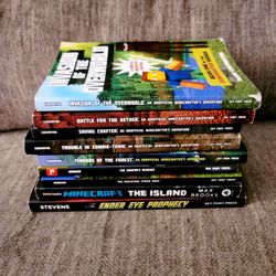 Minecraft Book Lot 9 Books - Gameknight999, Winter Morgan, Max Brooks 