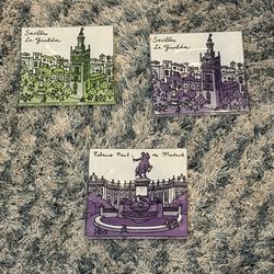 Fuseart Glass Art Magnets Barcelona Spain 2 X 2 Inch