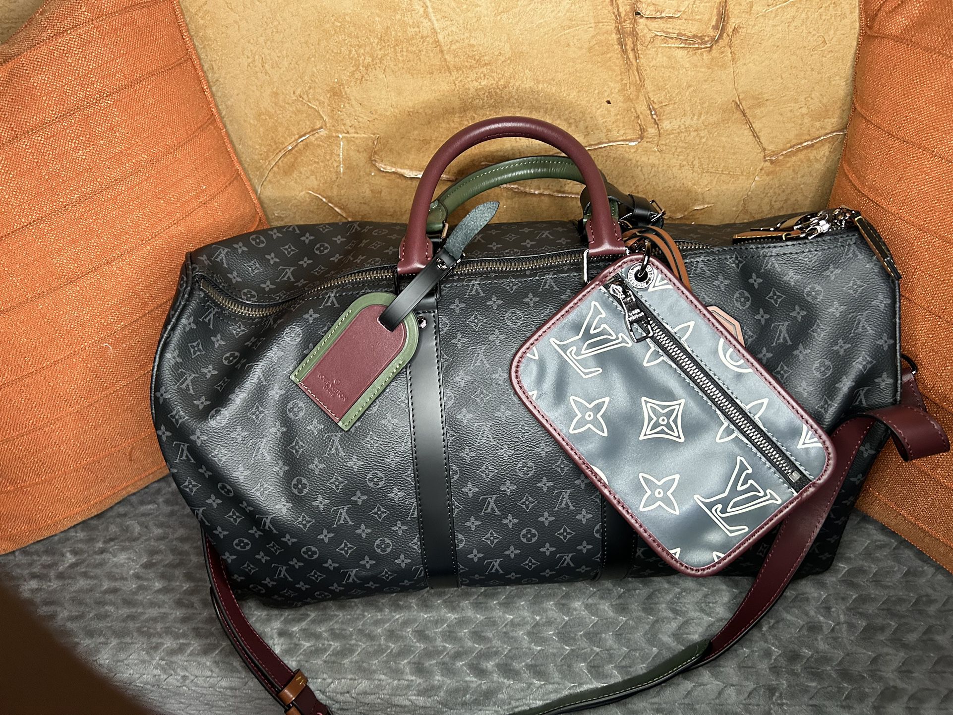 Louis Vuitton Virgil Abloh Mini Monogram Coated Canvas Patchwork Keepall  Bandoulière 50 Silver Hardware for Sale in Fort Worth, TX - OfferUp