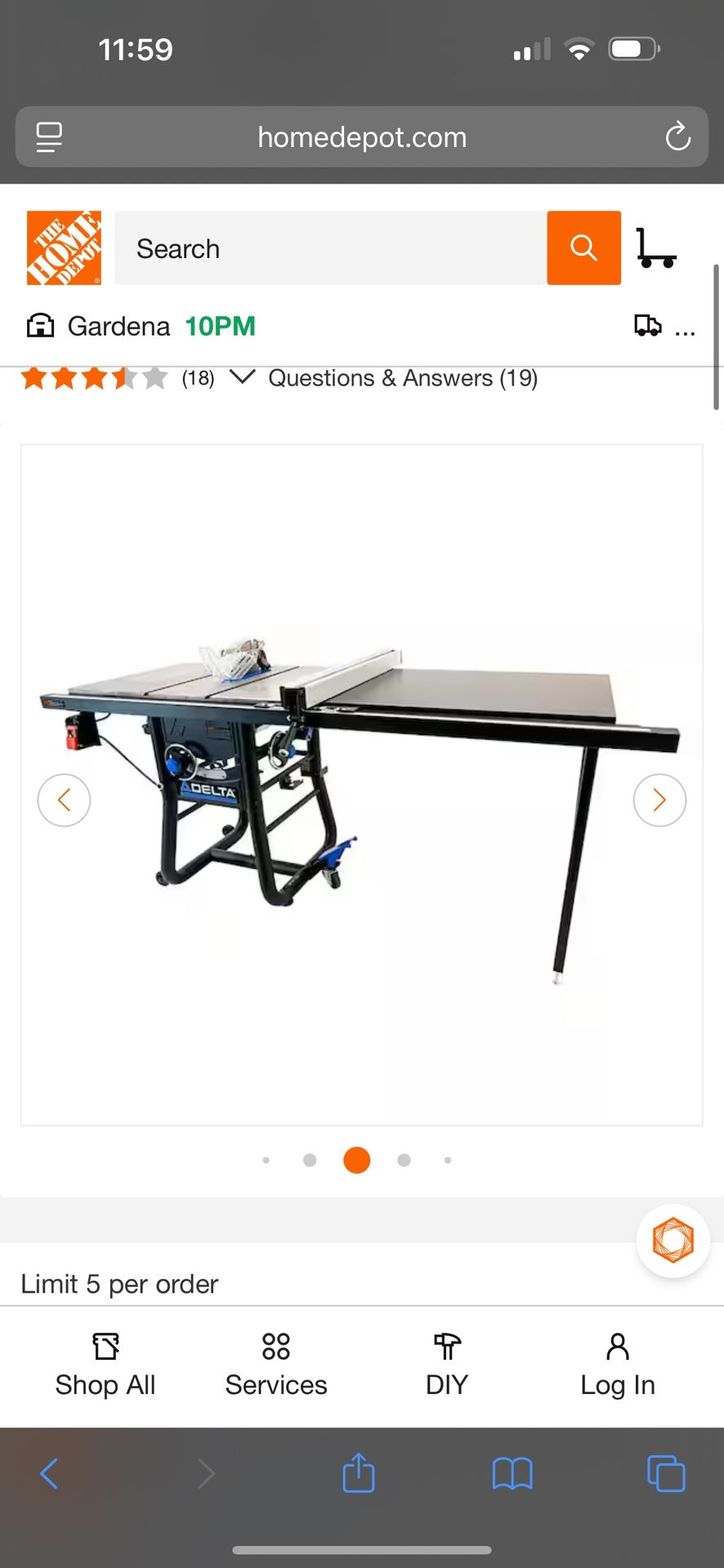 Delta 15 Amp 10 in. Table Saw with 52 in. Rip and Cast Iron Extension Tables