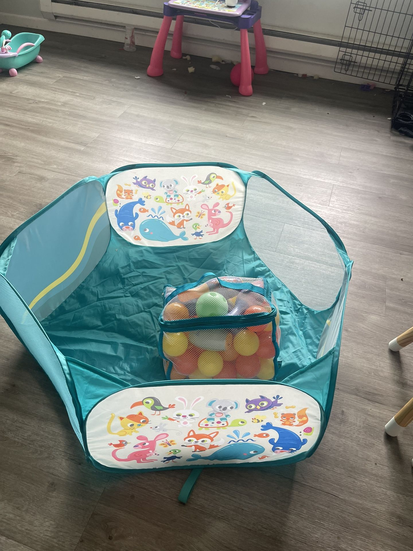Baby Ball Pit With Bluey Bowling Ball And Pins