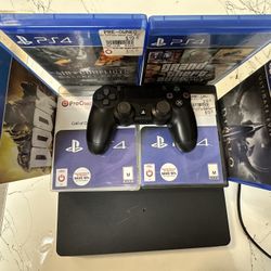 PS4 (With Games, Controller, And Wire)