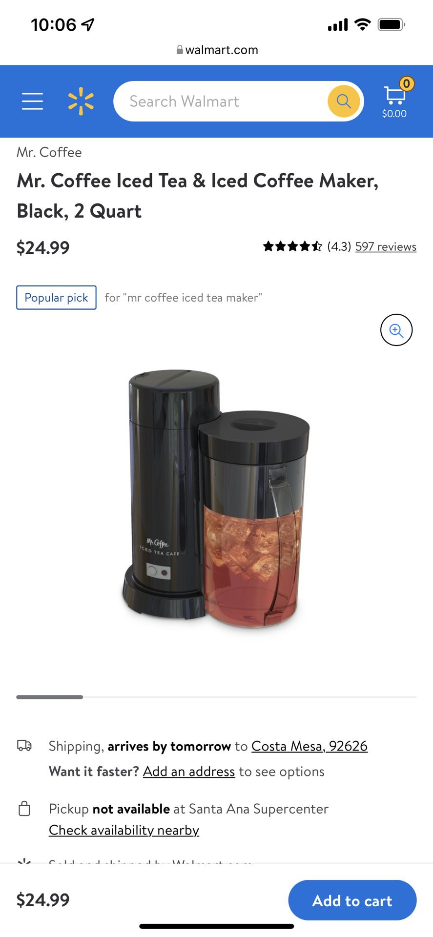 Mr Coffee, Kitchen, New In Box Mr Coffee Iced Coffee And Iced Tea Maker 2  In 2 Qt Black