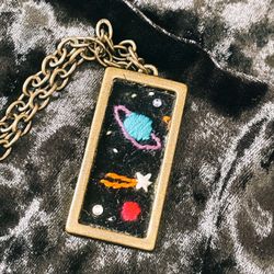 Embroidered Space Necklace