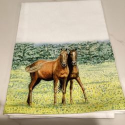 NEW Decorative guest towel with horse design 20 x 20”
