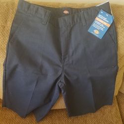 Dickies, Boys' Flex Waist Flat Front School Uniform Short, Dark Navy, 18 Regular
