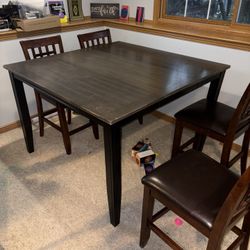Wooden Table 4 Chairs 