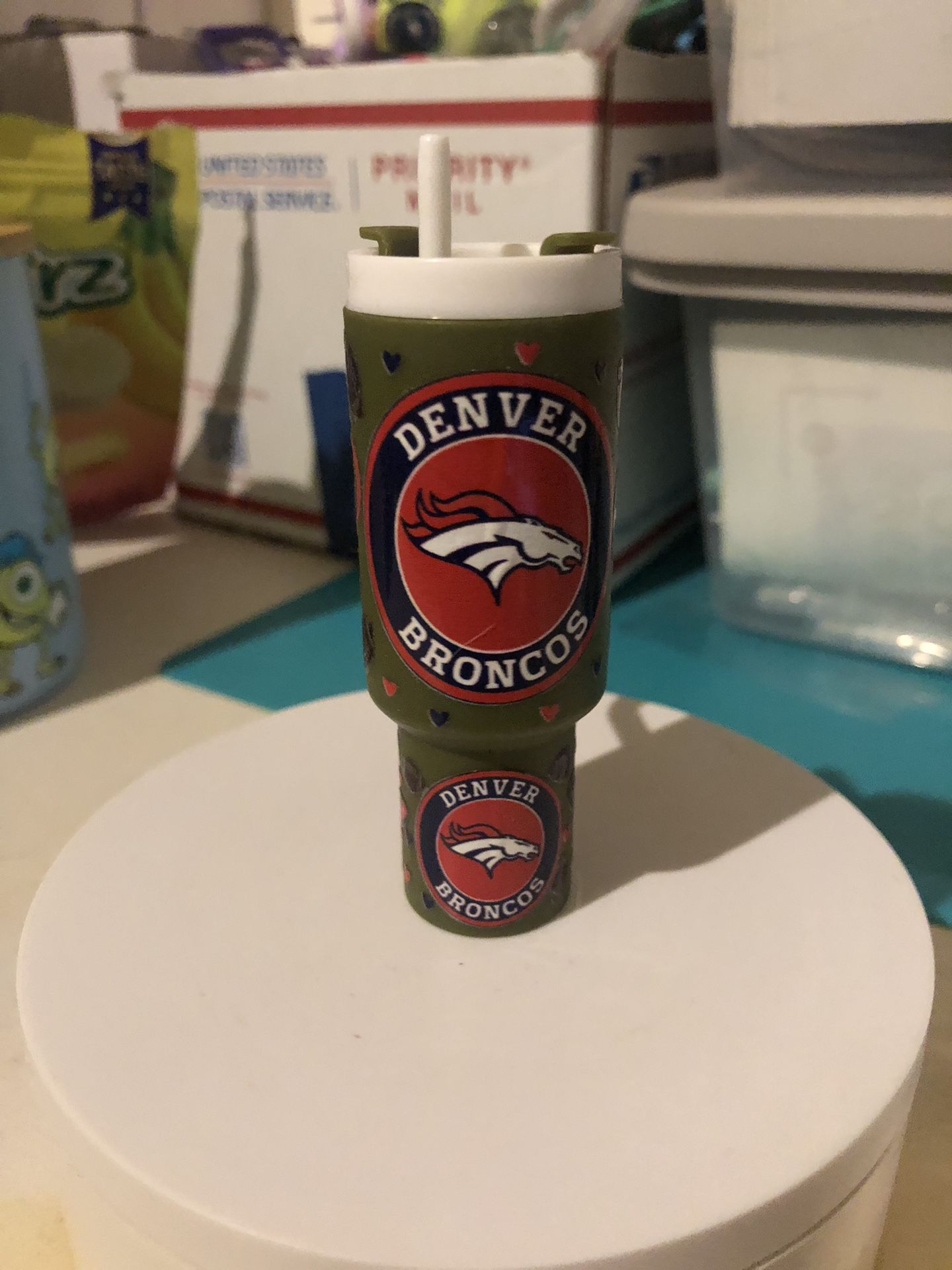Denver Bronco Mini Tumbler Keychain