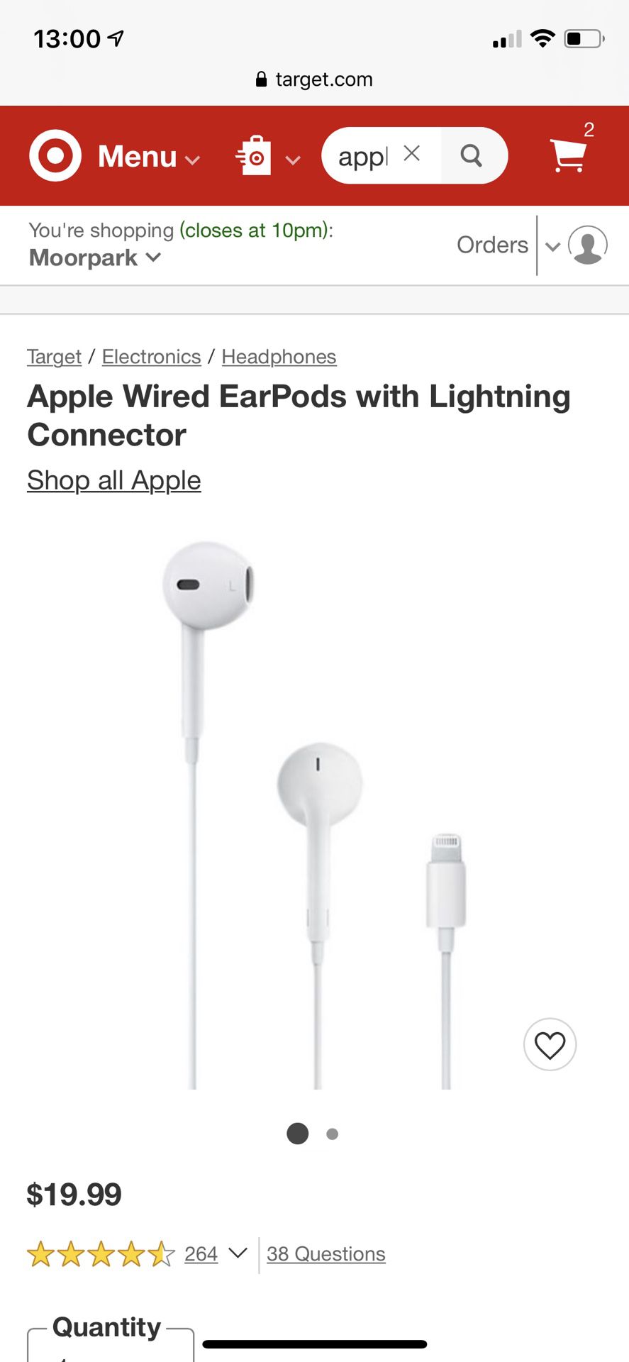 Apple Wired EarPods with Lightning Connector