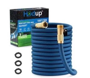 100FT Heavy Duty Garden Hose   Brass Connectors Flexible & Leak Resistant
