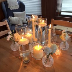 Candle cover, Glass Hurricane Shade, 11.5 inch, wedding decor