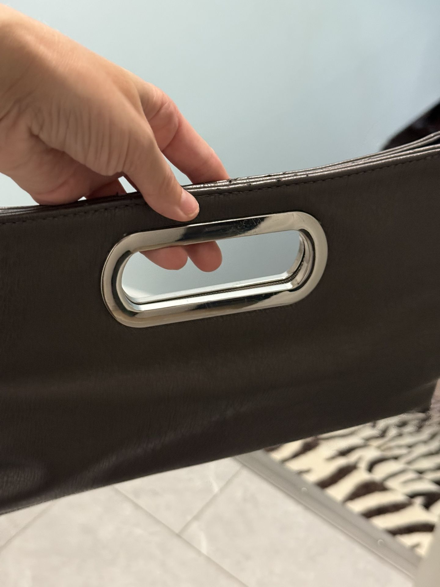 Gray metallic Clutch Purse