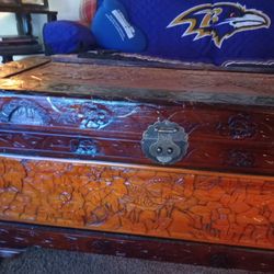 Antique Carved Hope Chest