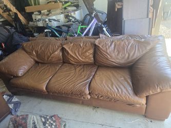 Leather Couch Set Brown