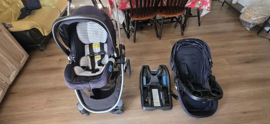 used good construction Graco Modes Nest DLX 3-in-1 Travel System, Raven, Black used good construction