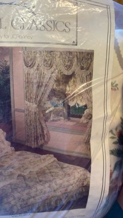 VTG Croscill Classics By Jcpenney window treatment ruffle jib with tiebacks