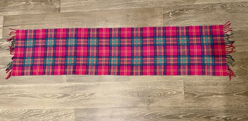 Vintage 100% Wool Tartan Scarf
