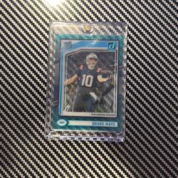 Drake maye donruss clearly teal parallel rated rookie no 53